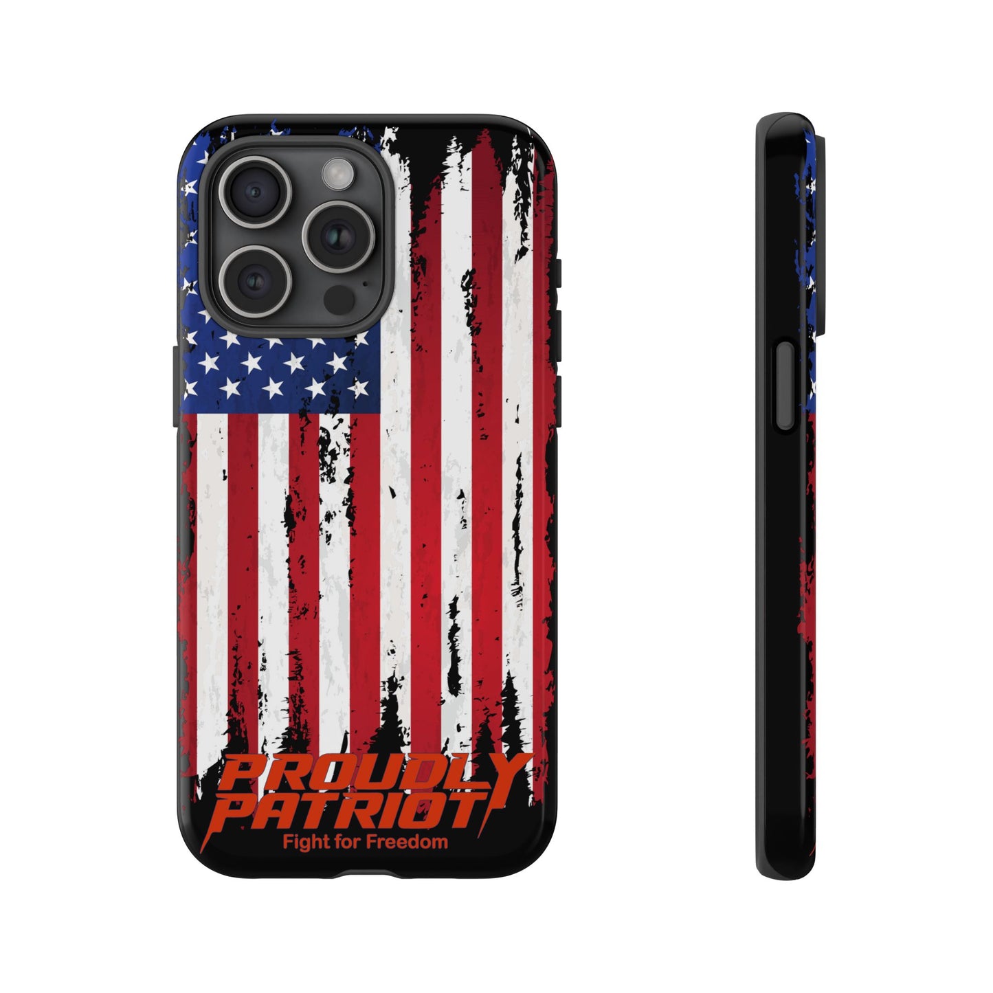 Distressed Flag Black, Patriotic Phone Case for Proud Americans, USA Flag Phone Cover, Tough Cases for Veterans, Independence Day Gift