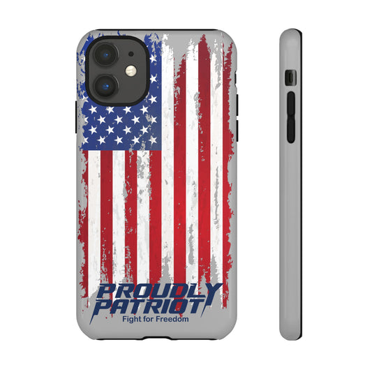 Distressed Flag Gray, Patriotic Phone Case for Proud Americans, USA Flag Phone Cover, Tough Cases for Veterans, Independence Day Gift