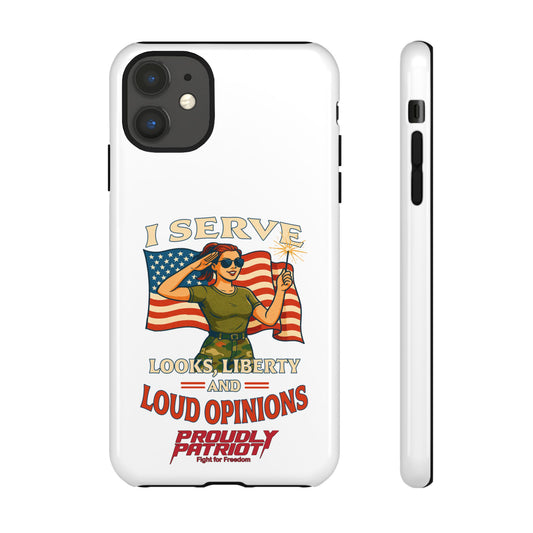Patriotic Sass in Camo Class, Phone Case for Proud Americans, USA Flag Phone Cover, Tough Cases for Veterans, Independence Day Gift