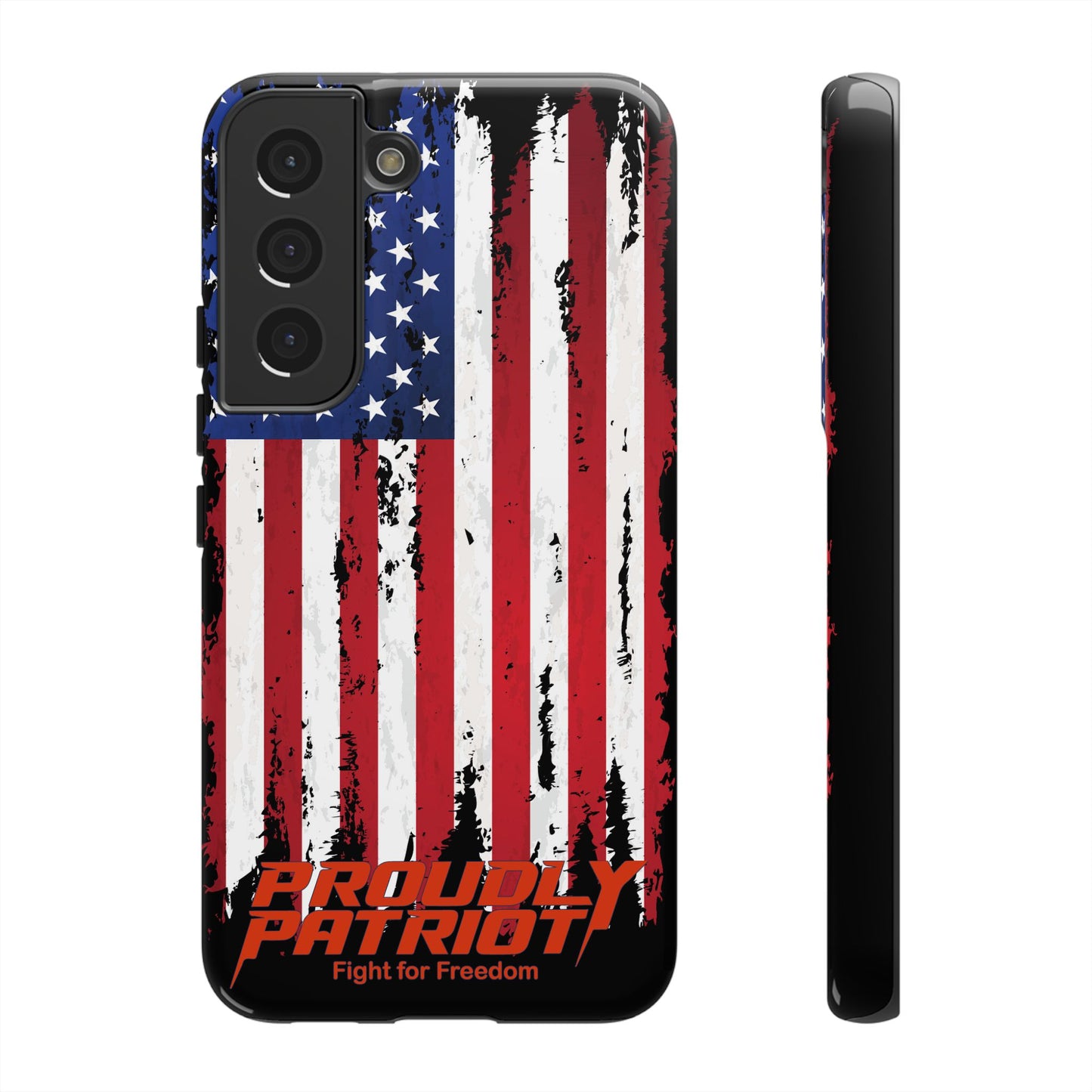 Distressed Flag Black, Patriotic Phone Case for Proud Americans, USA Flag Phone Cover, Tough Cases for Veterans, Independence Day Gift