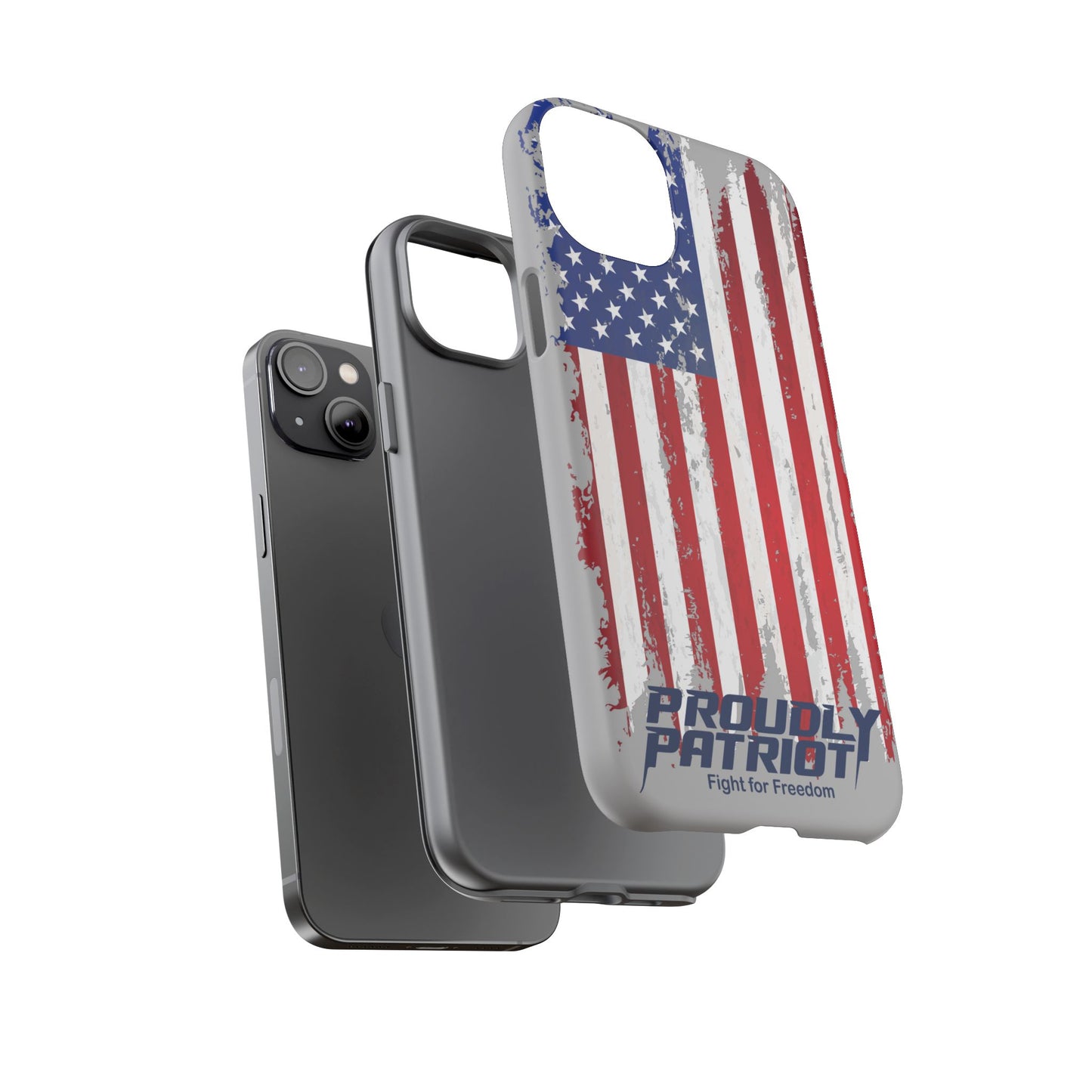 Distressed Flag Gray, Phone Case