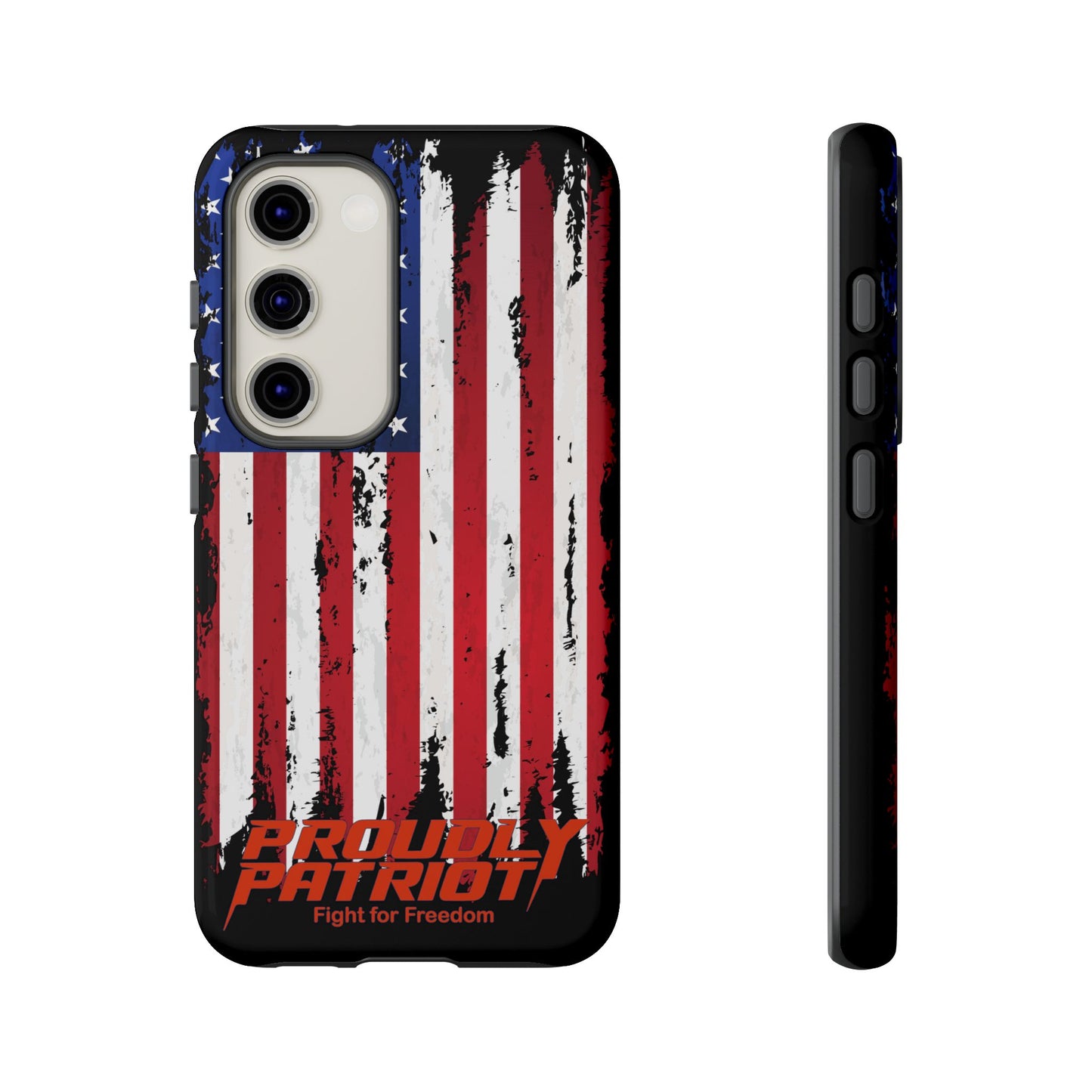 Distressed Flag Black, Patriotic Phone Case for Proud Americans, USA Flag Phone Cover, Tough Cases for Veterans, Independence Day Gift