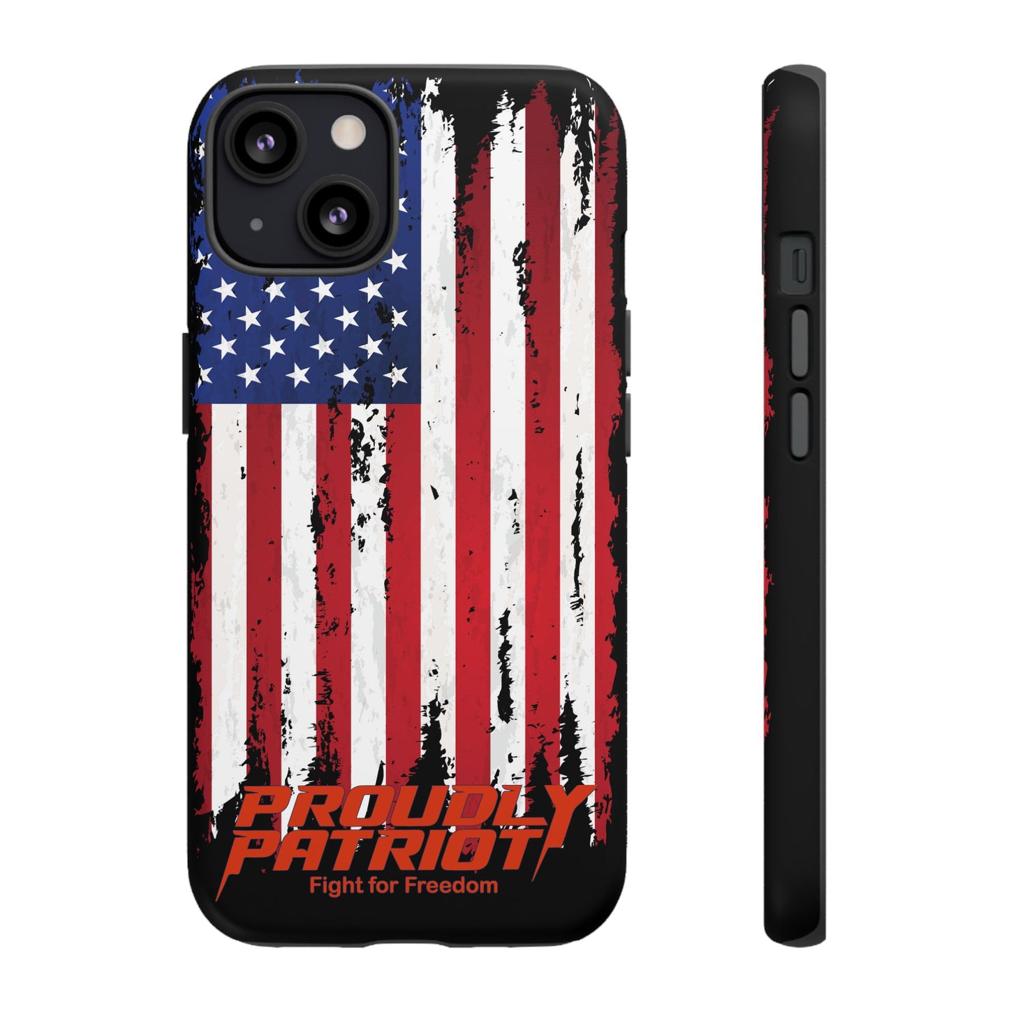 Distressed Flag Black, Patriotic Phone Case for Proud Americans, USA Flag Phone Cover, Tough Cases for Veterans, Independence Day Gift