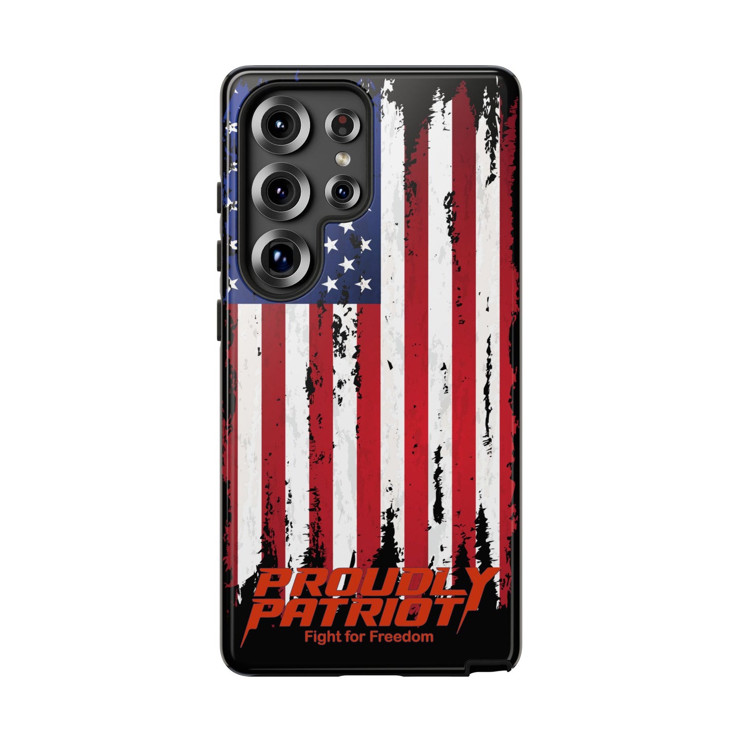 Distressed Flag Black, Patriotic Phone Case for Proud Americans, USA Flag Phone Cover, Tough Cases for Veterans, Independence Day Gift