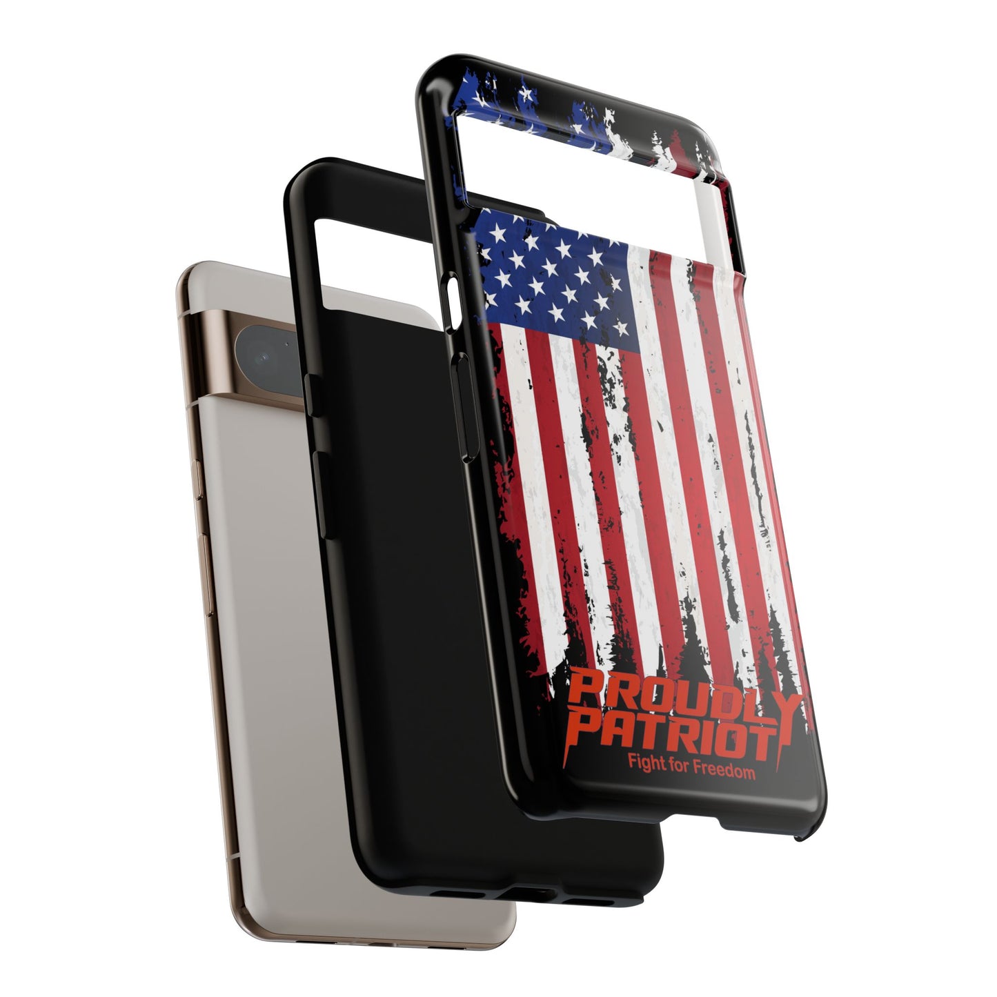 Distressed Flag Black, Patriotic Phone Case for Proud Americans, USA Flag Phone Cover, Tough Cases for Veterans, Independence Day Gift