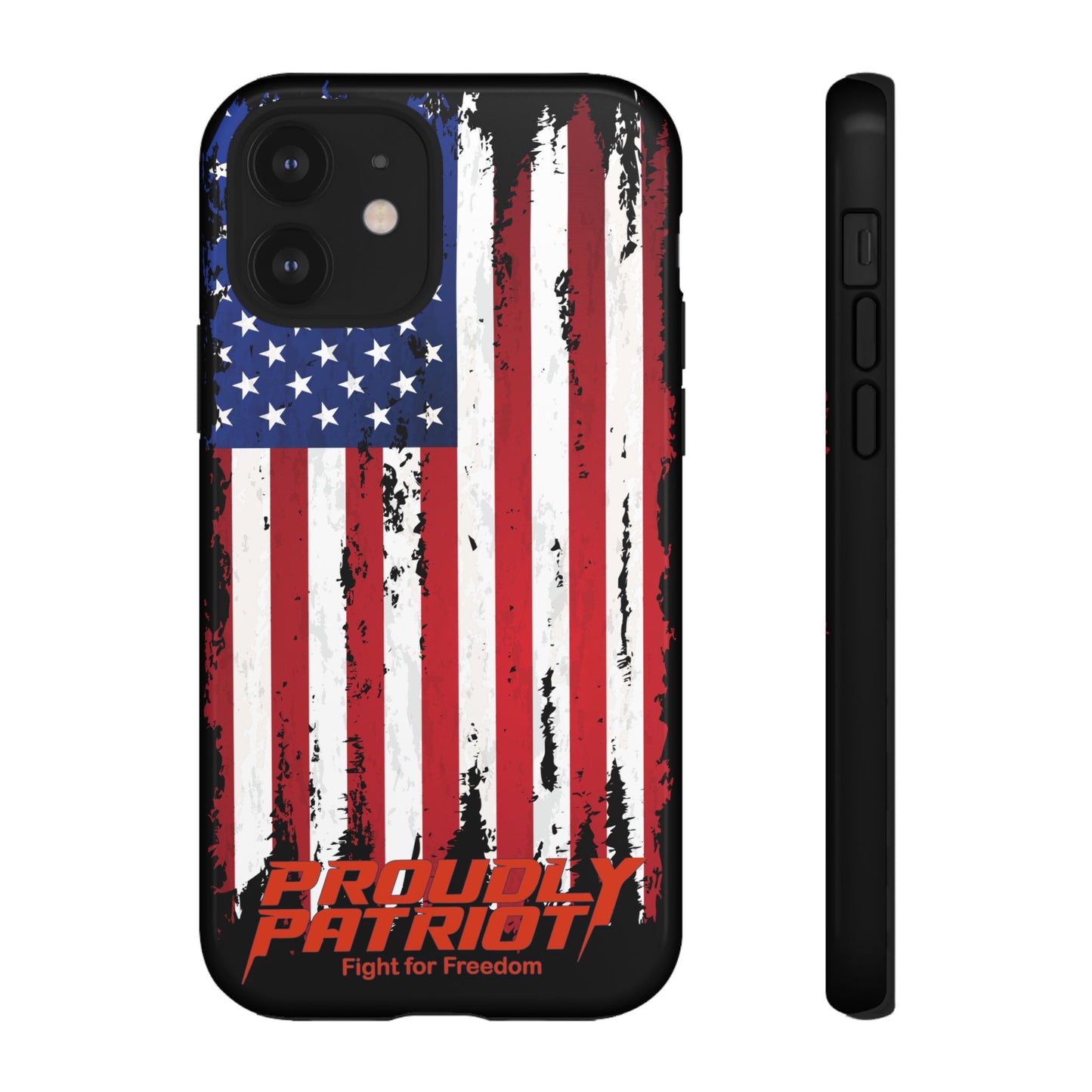 Distressed Flag Black, Patriotic Phone Case for Proud Americans, USA Flag Phone Cover, Tough Cases for Veterans, Independence Day Gift