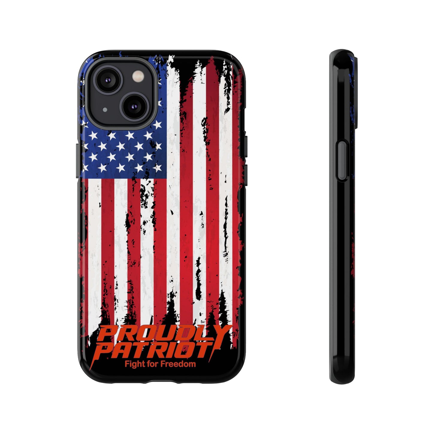 Distressed Flag Black, Patriotic Phone Case for Proud Americans, USA Flag Phone Cover, Tough Cases for Veterans, Independence Day Gift