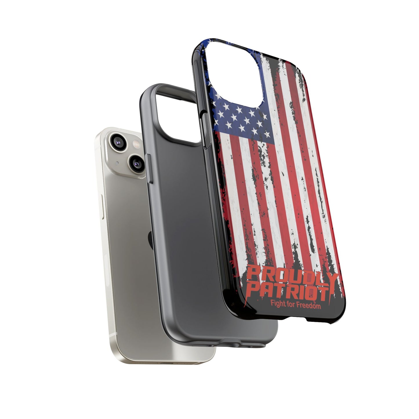 Distressed Flag Black, Patriotic Phone Case for Proud Americans, USA Flag Phone Cover, Tough Cases for Veterans, Independence Day Gift
