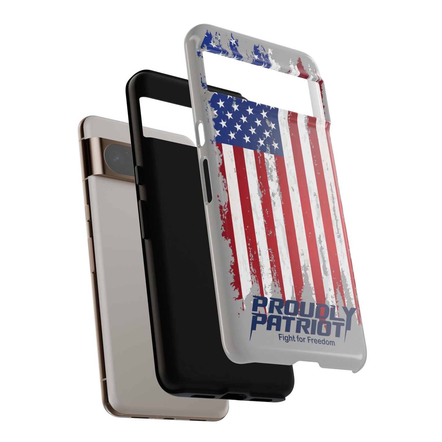 Distressed Flag Gray, Phone Case