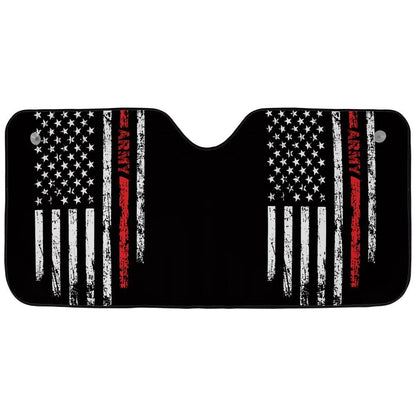 Army Tribute Auto Sun Shade – Distressed American Flag Design