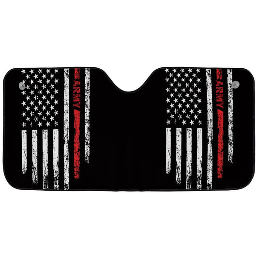 Army Tribute Auto Sun Shade – Distressed American Flag Design